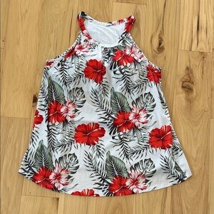 Amazon Floral Built in Bra Tank Top Flowy Summer Shirt
Size XL